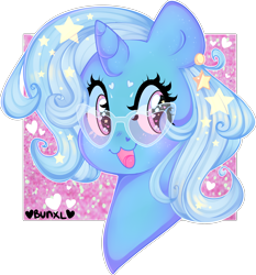 Size: 2672x2863 | Tagged: safe, artist:bunxl, character:trixie, species:pony, species:unicorn, bust, cute, diatrixes, female, glasses, heart, heart eyes, looking at you, mare, simple background, solo, starry eyes, transparent background, wingding eyes