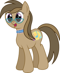 Size: 3165x3825 | Tagged: safe, artist:joey, oc, oc only, oc:dawnsong, species:earth pony, species:pony, 2019 community collab, derpibooru community collaboration, collar, female, glasses, show accurate, simple background, solo, transparent background, vector