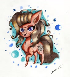 Size: 2181x2385 | Tagged: safe, artist:luxiwind, oc, oc:metal glass, species:earth pony, species:pony, chibi, female, mare, solo, traditional art
