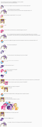 Size: 917x2755 | Tagged: safe, artist:dziadek1990, artist:tomfraggle, character:applejack, character:fluttershy, character:pinkie pie, character:rainbow dash, character:rarity, character:twilight sparkle, confused, conversation, crossover, cutie map, dialogue, emote story, emotes, food, mane six, mission accomplished, ok ko let's be heroes, peanut butter, pigeon, random, requested art, sandwich, senile, tanned, tanning, text