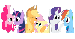 Size: 3902x2043 | Tagged: safe, artist:squipycheetah, character:applejack, character:flutterbat, character:fluttershy, character:pinkie pie, character:rainbow dash, character:rarity, character:twilight sparkle, character:twilight sparkle (alicorn), species:alicorn, species:earth pony, species:pegasus, species:pony, species:unicorn, ship:appleshy, ship:raridash, ship:twinkie, boop, cute, fangs, female, happy, hug, lesbian, mane six, mare, noseboop, shipping, simple background, smiling, transparent background, upside down