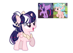 Size: 3640x2620 | Tagged: safe, artist:iheyyasyfox, character:cozy glow, character:twilight sparkle, character:twilight sparkle (alicorn), oc, parent:cozy glow, parent:twilight sparkle, species:alicorn, species:pony, age difference, cozytwi, female, filly, magical, magical lesbian spawn, offspring, parents:cozytwi, shipping, simple background, transparent background