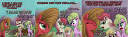 Size: 2752x800 | Tagged: safe, artist:hewison, character:daisy, character:lily, character:lily valley, character:roseluck, oc, oc:pun, species:pony, ask pun, ask, flower trio, pun