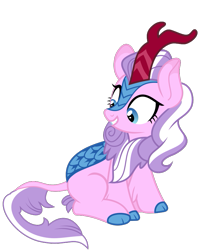 Size: 743x887 | Tagged: safe, artist:wissle, character:diamond tiara, species:kirin, species:pony, .svg available, cloven hooves, colored hooves, female, kirin-ified, mare, older, simple background, sitting, solo, species swap, transparent background, vector