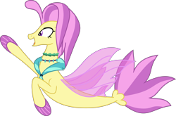 Size: 6837x4523 | Tagged: safe, artist:hendro107, character:ocean flow, species:pony, species:seapony (g4), episode:surf and/or turf, g4, my little pony: friendship is magic, absurd resolution, female, mare, simple background, smiling, solo, transparent background, vector