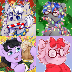 Size: 1024x1024 | Tagged: safe, artist:midnightpremiere, oc, oc only, oc:copper coils, oc:heaven swirl, christmas, holiday, icon