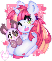 Size: 2581x3000 | Tagged: safe, artist:bunxl, oc, oc only, species:pony, female, mare, plushie, smiling