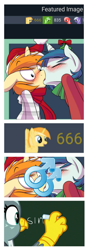 Size: 877x2480 | Tagged: safe, artist:jarwis, edit, editor:apex soundwave, character:gabby, oc, oc only, oc:jarv, oc:whoop, species:pony, species:unicorn, derpibooru, 666, blushing, christmas, clothing, french kiss, gay, hat, holiday, human shoulders, kissing, male, meta, misleading thumbnail, mistletoe, not shining armor, oc x oc, santa hat, scarf, shipping, sin, surprise kiss, surprised
