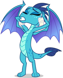 Size: 4467x5533 | Tagged: safe, artist:tomfraggle, character:princess ember, species:dragon, episode:school daze, g4, my little pony: friendship is magic, absurd resolution, covering, dragoness, eyes closed, female, simple background, transparent background, vector