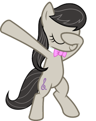 Size: 813x1024 | Tagged: safe, artist:uigsyvigvusy, artist:wissle, character:octavia melody, species:earth pony, species:pony, bipedal, covering eyes, cute, dab, eyes closed, facehoof, female, mare, simple background, smiling, solo, tavibetes, trace, transparent background, vector