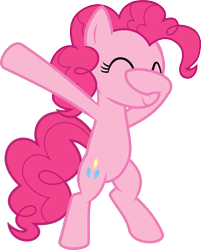 Size: 828x1032 | Tagged: safe, artist:uigsyvigvusy, artist:wissle, character:pinkie pie, species:earth pony, species:pony, bipedal, covering eyes, cute, dab, eyes closed, facehoof, female, mare, simple background, smiling, solo, trace, transparent background, vector