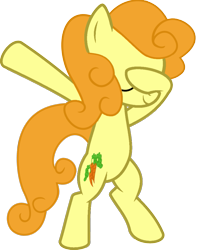 Size: 813x1024 | Tagged: safe, artist:uigsyvigvusy, artist:wissle, character:carrot top, character:golden harvest, species:earth pony, species:pony, bipedal, covering eyes, cute, cutie top, dab, eyes closed, facehoof, female, mare, simple background, smiling, solo, trace, transparent background, vector