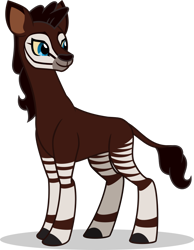 Size: 864x1114 | Tagged: safe, artist:mlp-trailgrazer, oc, oc only, species:pony, ambiguous gender, okapi, quadrupedal, show accurate, simple background, solo, transparent background