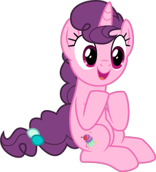 Size: 4589x5059 | Tagged: safe, artist:tomfraggle, character:sugar belle, species:pony, species:unicorn, absurd resolution, cute, cutie mark, female, happy, mare, simple background, sitting, solo, sugarbetes, transparent background, vector