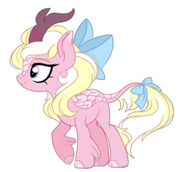 Size: 2955x2864 | Tagged: safe, artist:emberslament, oc, oc only, oc:bay breeze, species:kirin, species:pony, bow, cute, female, hair bow, kirin-ified, mare, simple background, solo, species swap, tail bow, transparent background