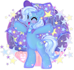 Size: 3790x3591 | Tagged: safe, artist:bunxl, character:trixie, species:pony, species:unicorn, cape, clothing, cute, diatrixes, eyes closed, female, hat, mare, smiling, solo, trixie's cape, trixie's hat