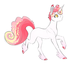 Size: 800x678 | Tagged: safe, artist:vindhov, oc, oc only, parent:prince blueblood, parent:princess cadance, species:pony, species:unicorn, colored hooves, commission, crack ship offspring, feathered fetlocks, offspring, realistic horse legs, simple background, solo, transparent background