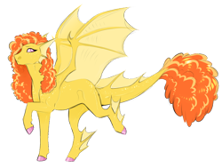 Size: 800x605 | Tagged: safe, artist:vindhov, oc, oc only, parent:adagio dazzle, parent:fluttershy, species:pony, colored hooves, crack ship offspring, fetlock fins, fins, half-siren, hybrid, interspecies offspring, magical lesbian spawn, offspring, raised hoof, simple background, spread wings, transparent background, wings