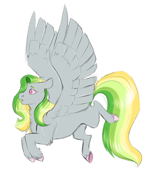 Size: 600x694 | Tagged: safe, artist:vindhov, oc, oc only, parent:limestone pie, parent:rainbow dash, species:pegasus, species:pony, colored hooves, crack ship offspring, mae, magical lesbian spawn, offspring, simple background, solo, transparent background