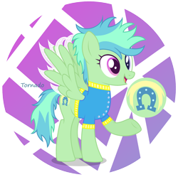 Size: 3040x3024 | Tagged: safe, artist:razorbladetheunicron, base used, character:fleetfoot, character:twirly, oc, oc only, species:pegasus, species:pony, lateverse, alternate universe, breezie hyrbid, cutie mark, female, fusion, mare, simple background, solo, transparent background, wonderbolts jacket