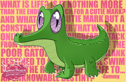 Size: 900x582 | Tagged: safe, artist:midnightpremiere, character:gummy, episode:slice of life, g4, my little pony: friendship is magic, ..., alligator, gummy the deep thinker, male, quote, solo