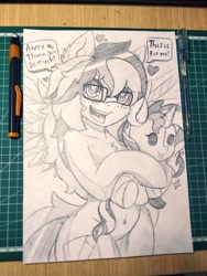 Size: 1536x2048 | Tagged: safe, artist:canvymamamoo, character:sunset shimmer, oc, oc:canvy, species:pegasus, species:pony, species:unicorn, female, lineart, plushie, traditional art