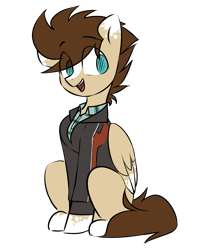 Size: 1085x1293 | Tagged: safe, artist:starlyfly, oc, oc only, oc:skittle, species:pegasus, species:pony, clothing, cute, dappled, eye clipping through hair, jacket, male, ocbetes, open mouth, simple background, transparent background