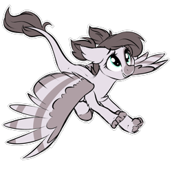 Size: 2000x2000 | Tagged: safe, artist:kellythedrawinguni, oc, oc only, oc:junebug, species:griffon, species:hippogriff, species:pony, female, flying, griffon oc, hybrid, paws, simple background, solo, transparent background