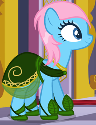 Size: 676x880 | Tagged: safe, artist:razorbladetheunicron, base used, character:lotus blossom, species:earth pony, species:pony, lateverse, alternate universe, clothing, dress, eyeshadow, female, gala dress, grand galloping gala, makeup, mare, solo