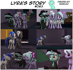 Size: 3929x3816 | Tagged: safe, artist:goatcanon, character:cloudchaser, character:flitter, character:lyra heartstrings, oc, oc:general dust, oc:general strawcream, species:pony, comic:lyra's story, 3d, canterlot, comic, dialogue, source filmmaker, taxi
