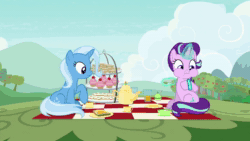 Size: 1920x1080 | Tagged: safe, artist:wissle, edit, edited screencap, screencap, character:starlight glimmer, character:trixie, species:pony, species:unicorn, ship:startrix, episode:student counsel, animated, engagement ring, female, i can't believe it's not superedit, lesbian, mare, marriage proposal, parody, scene interpretation, scene parody, shipping, sound, webm, youtube link