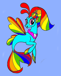 Size: 1080x1344 | Tagged: safe, artist:rainbow dash is best pony, character:princess skystar, character:rainbow dash, species:seapony (g4), my little pony: the movie (2017), colored wings, fin wings, fins, fusion, multicolored wings, princess rainbow dash, rainbow wings, recolor, seaponified, seapony rainbow dash, species swap, wings