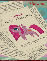 Size: 2550x3300 | Tagged: safe, artist:j5a4, character:pinkamena diane pie, character:pinkie pie, species:pony, comic:surprise, comic, grimdark series, grotesque series