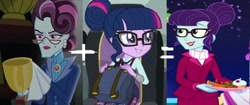 Size: 1280x538 | Tagged: safe, artist:brandonale, character:principal abacus cinch, character:rosette nebula, character:twilight sparkle, character:twilight sparkle (scitwi), species:eqg human, episode:twilight under the stars, equestria girls:friendship games, g4, my little pony: equestria girls, my little pony:equestria girls, spoiler:eqg series (season 2), clothing, crystal prep academy uniform, female, glasses, school uniform