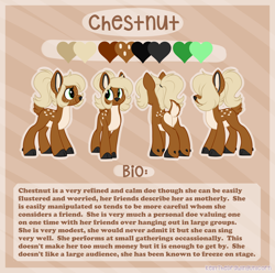 Size: 5200x5161 | Tagged: safe, artist:kellythedrawinguni, oc, oc only, oc:chestnut, species:deer, species:pony, commission, female, pale belly, reference, reference sheet, solo