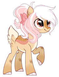 Size: 2275x2986 | Tagged: safe, artist:emberslament, oc, oc only, oc:cinnamon rose, species:deer, bow, cute, hair bow, heart eyes, ocbetes, original species, simple background, solo, transparent background, wingding eyes