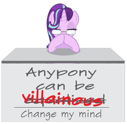 Size: 4096x3974 | Tagged: safe, artist:amarthgul, character:starlight glimmer, species:pony, newbie artist training grounds, atg 2019, change my mind, female, gendo ikari, gendo pose, glasses, hooves together, neon genesis evangelion, simple background, solo, table, transparent background, vector, villainous