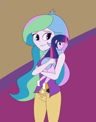 Size: 2307x2923 | Tagged: safe, artist:diaperednight, character:princess celestia, character:principal celestia, character:twilight sparkle, my little pony:equestria girls, age regression, baby, babylight sparkle, diaper, momlestia, younger