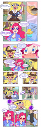 Size: 625x1920 | Tagged: safe, artist:cubbybatdoodles, character:derpy hooves, character:pinkie pie, species:human, comic:recipe trade, blushing, clothing, comic, ditzy doo, duo, female, food, humanized, lesbian, letter, muffin, uniform, unrequited, wing ears