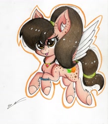 Size: 4647x5321 | Tagged: safe, artist:luxiwind, oc, oc:mirabelle, species:pegasus, species:pony, absurd resolution, female, mare, solo, traditional art, two toned wings, wings