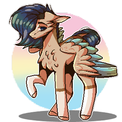 Size: 300x300 | Tagged: safe, artist:sweetmelon556, oc, oc:fianna, species:pegasus, species:pony, colored wings, female, mare, multicolored wings, pixel art, solo, wings