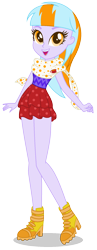 Size: 744x1916 | Tagged: safe, artist:razorbladetheunicron, base used, oc, oc only, oc:citrus surprise, parent:flitter, parent:thunderlane, parents:flitterlane, lateverse, my little pony:equestria girls, boots, clothing, cute, cutie mark, high heel boots, miniskirt, next generation, offspring, scarf, shoes, simple background, skirt, solo, transparent background