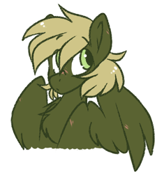 Size: 400x425 | Tagged: safe, artist:crimmharmony, oc, oc only, oc:murky, species:pegasus, species:pony, fallout equestria, bust, fallout equestria: murky number seven, fanfic art, looking up, male, scar, simple background, solo, stallion, white background