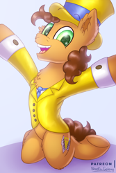 Size: 1500x2250 | Tagged: safe, artist:shad0w-galaxy, character:cheese sandwich, species:earth pony, species:pony, episode:the last laugh, g4, my little pony: friendship is magic, clothing, male, patreon, smiling, solo
