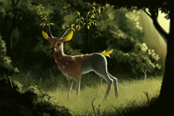 Size: 1920x1280 | Tagged: safe, artist:amarthgul, character:the great seedling, species:deer, episode:going to seed, g4, my little pony: friendship is magic, dryad, female, forest, realistic, solo