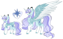 Size: 2500x1540 | Tagged: safe, artist:crazysketch101, oc, oc:stella, species:alicorn, species:pony, species:unicorn, chest fluff, curved horn, ear fluff, horn, race swap, simple background, spread wings, tail band, tail fluff, transparent background, wings
