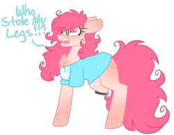 Size: 3220x2495 | Tagged: safe, artist:crazysketch101, oc, oc only, oc:alice, species:pony, accessory theft, amputee, female, freckles, mare, missing limb, simple background, solo, speech, transparent background