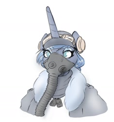 Size: 1641x1748 | Tagged: safe, artist:helixjack, character:princess luna, species:alicorn, species:anthro, species:pony, bomber jacket, bust, clothing, dog tags, earmuffs, female, goggles, hat, jacket, mask, oxygen mask, pilot, royal air force, scarf, simple background, solo, white background, wingless, wingless anthro, world war ii