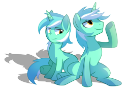 Size: 3384x2361 | Tagged: safe, artist:wicklesmack, character:lyra heartstrings, bedroom eyes, guyra, looking up, open mouth, rule 63, shadow, simple background, sitting, smiling, transparent background, underhoof, vector