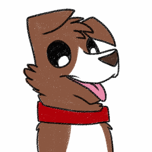 Size: 600x600 | Tagged: safe, artist:askwinonadog, character:winona, species:dog, animated, ask, ask winona, bust, collar, color change, cute, female, gif, looking down, simple background, solo, tongue out, tumblr, white background, winonabetes